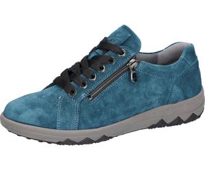 Schnürschuh WALDLÄUFER "H-Teresa", Damen, Gr. 6 (39), blau (petrol), Veloursleder, Schuhe Schnürschuh, Sneaker, Halbschuh, Bequemschuh in Komfortweite H (91465634-6) petrol