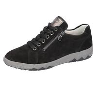 Schnürschuh WALDLÄUFER "H-Teresa", Damen, Gr. 8,5 (42,5), schwarz, Nappaleder, Veloursleder, Schuhe Schnürschuh, Sneaker, Halbschuh, Bequemschuh in Komfortweite H (61990156-8,5) schwarz