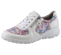 Schnürschuh WALDLÄUFER "HAVY", Damen, Gr. 5 (38), bunt (weiß multi), Nappaleder, Textil, kontrastfarbene Details, Schuhe Schnürschuh, Sneaker, Halbschuh, Freizeitschuh in Komfortweite H (= sehr weit)