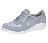 Schnürschuh WALDLÄUFER "HAVY-Soft", Damen, Gr. 4 (37), blau (hellblau metallic), Nubukleder, Textil, Schuhe Schnürschuh, Freizeitschuh, Halbschuh, Komfortschuh mit Reißverschluss, H-Weite (27819940-4)