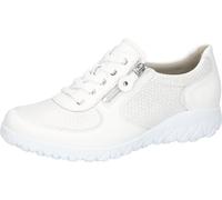Schnürschuh WALDLÄUFER "Havy-Soft", Damen, Gr. 5 (38), weiß (weiß, silberfarben), Nappaleder, Textil, Schuhe Schnürschuh, Sneaker, Halbschuh, Freizeitschuh in Komfortweite H (= sehr weit) (30195030-5)