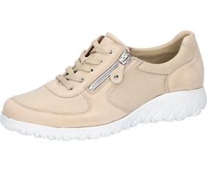 Schnürschuh WALDLÄUFER "HAVY-Soft", Damen, Gr. 6,5, beige (hellrosé), Nubukleder, Textil, unifarben, Schuhe Schnürschuh, Freizeitschuh, Halbschuh, Komfortschuh mit Reißverschluss, H-Weite (70731624-6,