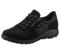 Schnürschuh WALDLÄUFER "HAVY-Soft", Damen, Gr. 7 (40,5), schwarz, Nubukleder, Textil, Schuhe Schnürschuh, Freizeitschuh, Halbschuh, Komfortschuh mit Reißverschluss, H-Weite (41588344-7) schwarz