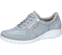 Schnürschuh WALDLÄUFER "HAVY-Soft", Damen, Gr. 8,5 (42,5), hellblau, Nubukleder, Textil, Schuhe Schnürschuh, Freizeitschuh, Halbschuh, Komfortschuh mit Reißverschluss, H-Weite (58961666-8,5)
