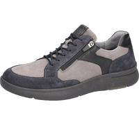 Schnürschuh WALDLÄUFER "Heiko", Herren, Gr. 10,5 (45), grau (blau asphalt schwarz), Leder, Schuhe Schnürschuh, Komfortschuh, Halbschuh in H-Weite (23157304-10,5) blau asphalt schwarz