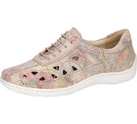 Schnürschuh WALDLÄUFER "HENNI", Damen, Gr. 6 (39), rosé multicolor, Veloursleder, mehrfarbig, metallic, Basic, Schuhe Schnürschuh, Freizeitsneaker, Halbschuh, Bequemschuh, Komfortweite H (= sehr weit)