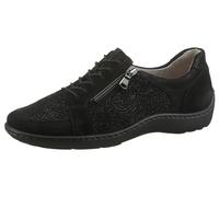 Schnürschuh WALDLÄUFER "HENNI", Damen, Gr. 7,5 (41), schwarz, Nubukleder, Veloursleder, unifarben, Schuhe Schnürschuh, Bequemschuh, Komfortschuh, Sneaker, bequeme Schuhweite H (= sehr weit) (96020924-