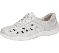 Schnürschuh WALDLÄUFER "HENNI", Herren, Gr. 6,5, weiß, silberfarben, Nappaleder, metallic, Basic, Schuhe Schnürschuh, Freizeitsneaker, Halbschuh, Bequemschuh, Komfortweite H (= sehr weit) (74475634-6,