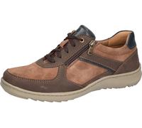 Schnürschuh WALDLÄUFER "Herwig", Herren, Gr. 10,5 (45), braun (braun, marine), Nappaleder, Veloursleder, Schuhe Schnürschuh, Sneaker, Bequemschuh mit Schnürung und Reißverschluss, H-Weite (70066255-10