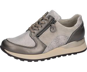 Schnürschuh WALDLÄUFER "Hiroko-Soft", Damen, Gr. 6 (39), carbon beige stein, Leder, Textil, Schuhe Schnürschuh, Halbschuh, Komfortschuh, Bequemschuh in H-Weite (55516457-6) carbon beige stein