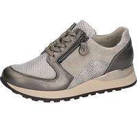Schnürschuh WALDLÄUFER "Hiroko-Soft", Damen, Gr. 7 (40,5), carbon beige stein, Leder, Textil, Schuhe Schnürschuh, Halbschuh, Komfortschuh, Bequemschuh in H-Weite (55516457-7) carbon beige stein