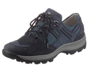 Schnürschuh WALDLÄUFER "HOLLY", Damen, Gr. 4 (37), blau (nachtblau), Nubukleder, Textil, Schuhe Schnürschuh, Bequemschuh, Halbschuh, Outdoorschuh in Trekking-Optik, H-Weite (53535514-4) nachtblau