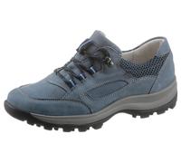 Schnürschuh WALDLÄUFER "HOLLY", Damen, Gr. 6,5, Leder, blau (jeansblau, kombiniert), Nubukleder, Textil, Schuhe Schnürschuh, mit herausnehmbarem Fußbett, Freizeitschuh, Halbschuh, Schnürschuh (5431935