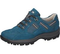 Schnürschuh WALDLÄUFER "HOLLY", Damen, Gr. 7 (40,5), blau, Nubukleder, Textil, kontrastfarbene Details, Schuhe Schnürschuh, Bequemschuh, Halbschuh, Outdoorschuh in Trekking-Optik, H-Weite (77883464-7)