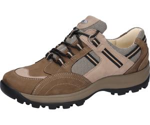 Schnürschuh WALDLÄUFER "HOLLY", Damen, Gr. 7 (40,5), braun (braun, beige), Nubukleder, Textil, Schuhe Schnürschuh, Bequemschuh, Halbschuh, Outdoorschuh in Trekking-Optik, H-Weite (15603119-7) braun, b