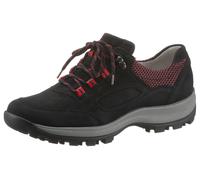 Schnürschuh WALDLÄUFER "HOLLY", Damen, Gr. 8 (42), schwarz (schwarz, rot), Nubukleder, Textil, Schuhe Schnürschuh, mit herausnehmbarem Fußbett, Freizeitschuh, Halbschuh, Schnürschuh (88017354-8) schwa