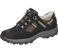 Schnürschuh WALDLÄUFER "HOLLY", Damen, Gr. 9 (43), gold (schwarz, goldfarben), Nubukleder, Textil, Schuhe Schnürschuh, Bequemschuh, Halbschuh, Outdoorschuh in Trekking-Optik, H-Weite (60426055-9) schw