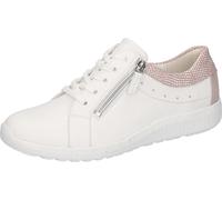 Schnürschuh WALDLÄUFER "K-IRA", Damen, Gr. 3,5 (36), weiß (weiß, apricot), Glattleder, Nubukleder, Schuhe Schnürschuh, in Komfortweite H = sehr weit, Freizeitschuh, Halbschuh, Schnürschuh (45823120-3,