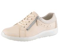Schnürschuh WALDLÄUFER "IRA", Damen, Gr. 6 (39), sand, goldfarben, Nappaleder, Veloursleder, unifarben mit Farbeinsatz, Schuhe Schnürschuh, Sneaker, Freizeitschuh, Halbschuh in Komfortweite H (=sehr w