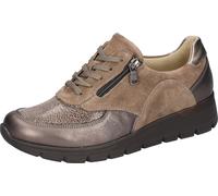 Schnürschuh WALDLÄUFER "K-RAMONA", Damen, Gr. 7 (40,5), braun (taupe, hellbraun), Nappaleder, Nubukleder, Textil, Veloursleder, kontrastfarbene Details, Schuhe Schnürschuh, Komfortschuh, Bequemschuh S
