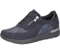 Schnürschuh WALDLÄUFER "K-RAMONA", Damen, Gr. 9,5 (44), blau (nachtblau), Nubukleder, Textil, Veloursleder, unifarben, Schuhe Schnürschuh, Komfortschuh, Bequemschuh Sneaker in extrabreiter K-Weite, Or