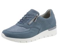 Schnürschuh WALDLÄUFER "K-RAMONA-Soft", Damen, Gr. 4,5 (37,5), blau (jeansblau), Nubukleder, Textil, Schuhe Schnürschuh, Freizeitschuh, Halbschuh mit Orthotritt-Ausrüstung, K-Weite (98481410-4,5)