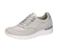 Schnürschuh WALDLÄUFER "K-RAMONA-Soft", Damen, Gr. 5 (38), silber (hellgrau, schlange, silberfarben), Nappaleder, Nubukleder, Textil, kontrastfarbene Details, Schuhe Schnürschuh, Freizeitschuh, Halbsc