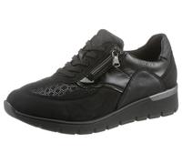 Schnürschuh WALDLÄUFER "K-RAMONA-Soft", Damen, Gr. 5,5 (38,5), schwarz, Lackleder, Nubukleder, Textil, Schuhe Schnürschuh, mit Luftpolster-Laufsohle, K-Weite (63647558-5,5)