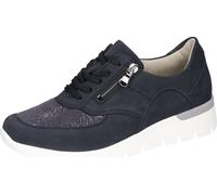 Schnürschuh WALDLÄUFER "K-RAMONA-Soft", Damen, Gr. 6,5, blau (dunkelblau), Nubukleder, Textil, Schuhe Schnürschuh, Freizeitschuh, Halbschuh mit Orthotritt-Ausrüstung, K-Weite (60618720-6,5) dunkelblau