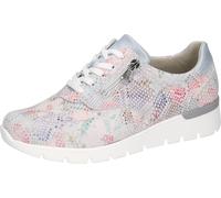 Schnürschuh WALDLÄUFER "K-RAMONA Soft", Damen, Gr. 6,5, hellblau multicolor, Nubukleder, Textil, Veloursleder, Reptilienprägung, Schuhe Schnürschuh, Sneaker, Komfortschuh, Bequemschuh mit Orthotritt-F