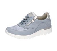 Schnürschuh WALDLÄUFER "K-RAMONA-Soft", Damen, Gr. 7 (40,5), silber (hellblau, silberfarben), Nappaleder, Nubukleder, Textil, kontrastfarbene Details, Schuhe Schnürschuh, Freizeitschuh, Halbschuh mit