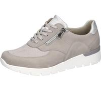 Schnürschuh WALDLÄUFER "K-RAMONA-Soft", Damen, Gr. 8 (42), hellgrau, silberfarben, Nappaleder, Nubukleder, Textil, unifarben mit Farbeinsatz, Schuhe Schnürschuh, Freizeitschuh, Halbschuh mit Orthotrit