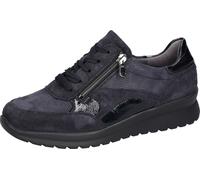 Schnürschuh WALDLÄUFER "K-Sunny", Damen, Gr. 5,5 (38,5), blau, Lacklederimitat, Leder, Veloursleder, Schuhe Schnürschuh, Keilsneaker, Bequemschuh, Komfortschuh in Weite K = extraweit (33518566-5,5) bl