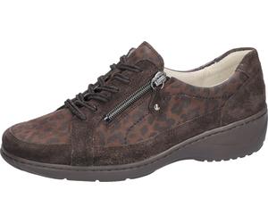 Schnürschuh WALDLÄUFER "Kya", Damen, Gr. 6,5 (40), braun, leo, Nubukleder, Veloursleder, Schuhe Schnürschuh, Komfortschuh, Halbschuh, Schnürschuh in Extraweite K (56777125-6,5) braun, leo