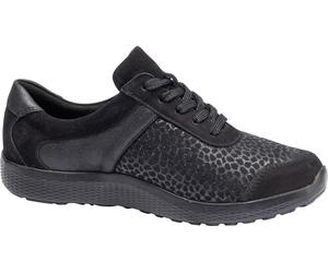 Schnürschuh WALDLÄUFER "M-Ira-Soft", Damen, Gr. 3,5 (36), silber (schwarz, silberfarben), Nubukleder, Textil, Schuhe Schnürschuh, in M-Weite = extra weit, Freizeitschuh, Halbschuh, Schnürschuh (489463