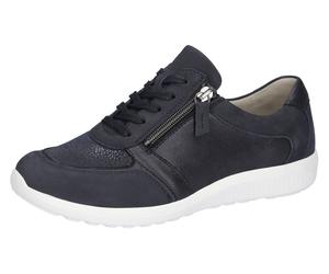 Schnürschuh WALDLÄUFER "M-IRA-Soft", Damen, Gr. 4 (37), blau (nachtblau), Nubukleder, Textil, Schuhe Schnürschuh, Freizeitschuh, Halbschuh, Komfortschuh in Schuhweite M (extra weit) (20065553-4) nacht