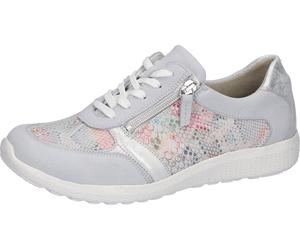 Schnürschuh WALDLÄUFER "M-IRA-Soft", Damen, Gr. 4 (37), bunt (hellgrau multicolor), Nappaleder, Nubukleder, Textil, Veloursleder, Schuhe Schnürschuh, Freizeitschuh, Halbschuh, Schnürschuh, Schuhweite