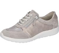 Schnürschuh WALDLÄUFER "M-IRA-Soft", Damen, Gr. 6,5, grau (hellgrau), Glattleder, Textil, Veloursleder, metallic, Schuhe Schnürschuh, Freizeitschuh, Halbschuh, Schnürschuh, Schuhweite M (=extrem weit)