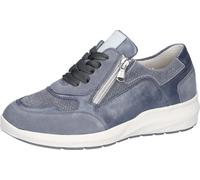 Schnürschuh WALDLÄUFER "M-TONIA", Damen, Gr. 6 (39), jeansblau, Nappaleder, Nubukleder, Veloursleder, Schuhe Schnürschuh, Schnürschuh, Halbschuh, Komfortschuh mit Reißverschluss, M-Weite (25963062-6)