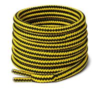 Schnürsenkel für Arbeitsstiefel, Stahlkappenstiefel, Wanderstiefel, Wanderstiefel, Schwarz und Rot, rund, robust, strapazierfähig, langlebig, gelb / schwarz, 120cm/47" Inches Long