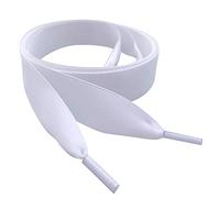 Schnürsenkel von Pimp My Shoes, aus weißfarbenem Satin, ideal für Sportschuhe/Freizeitschuhe von Converse, Vans, Nike, Adidas, Reebok, Puma, Dr. Martens-Stiefel, Weiß - White Black Blue Royal Blue Cobalt blue yellow brown tan navy orange burgundy red purple grey royal blue - Größe: 142 cm Lange