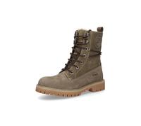 Schnürstiefel DOCKERS BY GERLI, Damen, Gr. 40, grün (khaki), Nubukleder, Schuhe Schnürstiefel, Boots, Casual Boots mit modischen Schnürsenkeln (32901250-40)