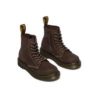 Schnürstiefel DR. MARTENS "8 Eye Boot ROMARIO", Mädchen, Gr. 33, braun, Leder, Schuhe Schnürstiefel, Kinderschuh, Freizeitstiefel mit zusätzlichem Innenreißverschluss (69951450-33) braun