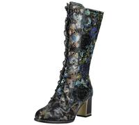 Schnürstiefel LAURA VITA "LAURA VITA Stiefel Leder/Textil", Damen, Gr. 37, blau, Leder, Textil, Schuhe Schnürstiefel (74262414-37) blau