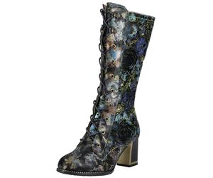 Schnürstiefel LAURA VITA "LAURA VITA Stiefel Leder/Textil", Damen, Gr. 37, blau, Leder, Textil, Schuhe Schnürstiefel (74262414-37) blau
