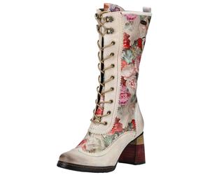 Schnürstiefel LAURA VITA "LAURA VITA Stiefel Leder/Textil", Damen, Gr. 38, beige, Leder, Textil, Schuhe Schnürstiefel (30213708-38) beige