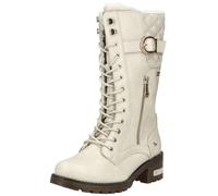 Schnürstiefel MUSTANG SHOES "Mustang Shoes Stiefel Lederimitat", Damen, Gr. 36, cream, Lederimitat, Schuhe Schnürstiefel (62151851-36) cream