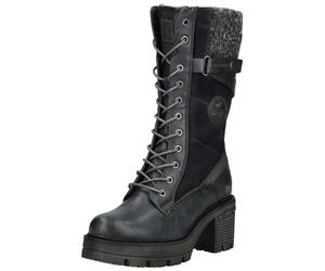 Schnürstiefel MUSTANG SHOES "Mustang Shoes Stiefel Lederimitat/Textil", Damen, Gr. 41, grau (navy), Lederimitat, Textil, Schuhe Schnürstiefel (63605718-41) navy