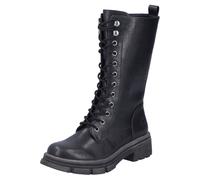 Schnürstiefel RIEKER, Damen, Gr. 36, Varioschaft, schwarz, Lederimitat, unifarben, Schuhe Schnürstiefel, Schnürboots mit Reißverschluss und robuster Profilsohle (21981736-36)