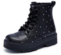 Schnürstiefel SKECHERS "GRAVLEN HI", Kinder, Gr. 31, schwarz, Lederimitat, Schuhe Schnürstiefel, Boots mit Nieten, Größenschablone zum Download (28359124-31)